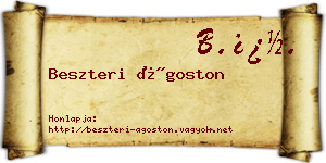 Beszteri Ágoston névjegykártya